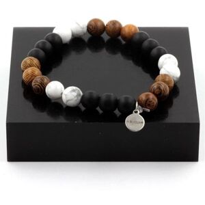 Inny producent Kamienie i minerały. Bransoletka Koraliki Howlite + Matowy Czarny Onyks + Drewno 8 mm. Wyprodukowano we Francji. Inny producent Kamienie i minerały. Bransoletka Koraliki Howlite + Matowy Czarny Onyks + Drewno 8 mm. Wyprodukowano we Francji.