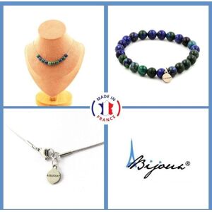 A Bijoux Kamienie i minerały. Komplet biżuterii Bransoletka Naszyjnik 10 Koralików Azuryt Chryzokola 8 mm. Możliwość dostosowania rozmiaru. A Bijoux Kamienie i minerały. Komplet biżuterii Bransoletka Naszyjnik 10 Koralików Azuryt Chryzokola 8 mm. Możliwość dostosowania rozmiaru.