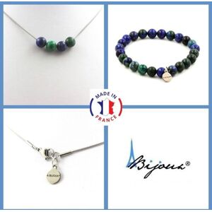A Bijoux Kamienie i minerały. Komplet biżuterii Bransoletka Naszyjnik 4 Azurytowe Koraliki Chryzokola 8 mm. Możliwość dostosowania rozmiaru. A Bijoux Kamienie i minerały. Komplet biżuterii Bransoletka Naszyjnik 4 Azurytowe Koraliki Chryzokola 8 mm. Możliwość dostosowania rozmiaru.