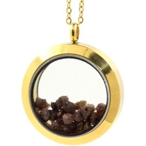 Inny producent Kamienie i minerały. Naszyjnik z surowego brązowego diamentu. Medalion model 30 mm. Kolor złoty. Inny producent Kamienie i minerały. Naszyjnik z surowego brązowego diamentu. Medalion model 30 mm. Kolor złoty.