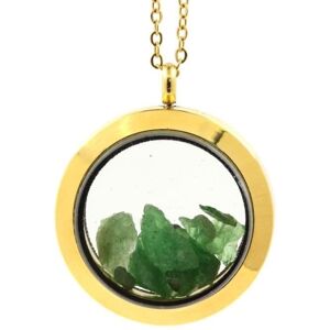 Inny producent Kamienie i minerały. Naszyjnik z surowego granatu Tsavorite. Medalion model 25 mm. Kolor złoty. Inny producent Kamienie i minerały. Naszyjnik z surowego granatu Tsavorite. Medalion model 25 mm. Kolor złoty.