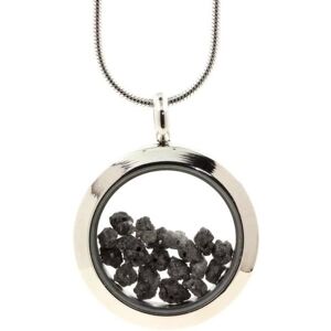 Inny producent Kamienie i minerały. Naszyjnik z surowego szarego diamentu. Medalion model 30 mm. Kolor srebrny. Inny producent Kamienie i minerały. Naszyjnik z surowego szarego diamentu. Medalion model 30 mm. Kolor srebrny.