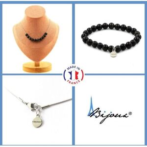 A Bijoux Kamienie i minerały. Zestaw biżuterii Bransoletka Naszyjnik 10 czarnych koralików obsydianowych 8 mm. Łańcuszek Możliwość dostosowania rozmiaru. A Bijoux Kamienie i minerały. Zestaw biżuterii Bransoletka Naszyjnik 10 czarnych koralików obsydianowych 8 mm. Łańcuszek Możliwość dostosowania rozmiaru.