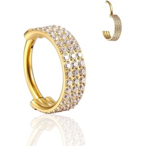 BIZU Kolczyk PIERCING Clicker Złoty Cyrkonie w 3 rzędach Lobe Helix 1.2/8 BIZU Kolczyk PIERCING Clicker Złoty Cyrkonie w 3 rzędach Lobe Helix 1.2/8