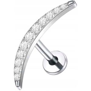 BIZU Kolczyk PIERCING Labret KSIĘŻYC z cyrkoniami Helix Tragus TYTAN 1,2/8 BIZU Kolczyk PIERCING Labret KSIĘŻYC z cyrkoniami Helix Tragus TYTAN 1,2/8