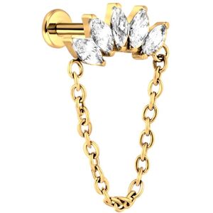 Inny producent Kolczyk PIERCING labret z łańcuszkiem i 5 cyrkoniami Helix Tytan 1,2/12 Inny producent Kolczyk PIERCING labret z łańcuszkiem i 5 cyrkoniami Helix Tytan 1,2/12