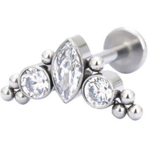 BIZU Kolczyk PIERCING Labret z ozdobną nakrętką cyrkonie Conch Helix TYTAN 1.2/6 BIZU Kolczyk PIERCING Labret z ozdobną nakrętką cyrkonie Conch Helix TYTAN 1.2/6