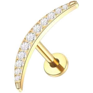 BIZU Kolczyk PIERCING Labret Złoty KSIĘŻYC z cyrkoniami Helix Tragus TYTAN 1,2/8 BIZU Kolczyk PIERCING Labret Złoty KSIĘŻYC z cyrkoniami Helix Tragus TYTAN 1,2/8