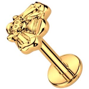 Inny producent Kolczyk PIERCING Labret Złoty w kształcie Pszczoły LOBE Helix TYTAN 1.2/6 Inny producent Kolczyk PIERCING Labret Złoty w kształcie Pszczoły LOBE Helix TYTAN 1.2/6