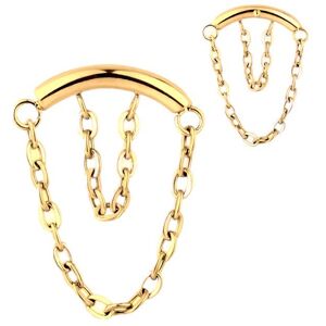 Inny producent Kolczyk PIERCING labret złoty z łańcuszkami Lobe Flat Helix TYTAN 1,2/12 Inny producent Kolczyk PIERCING labret złoty z łańcuszkami Lobe Flat Helix TYTAN 1,2/12