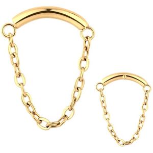 Inny producent Kolczyk PIERCING labret złoty z łańcuszkiem Lobe Flat Helix TYTAN 1,2/6 Inny producent Kolczyk PIERCING labret złoty z łańcuszkiem Lobe Flat Helix TYTAN 1,2/6