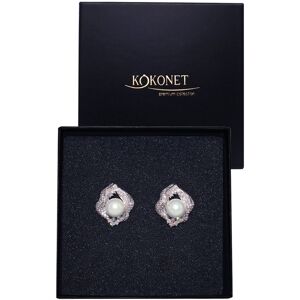 KOKONET Kolczyki PERŁA w muszli eleganckie oryginalne błyszczące srebrne glam KOKONET Kolczyki PERŁA w muszli eleganckie oryginalne błyszczące srebrne glam