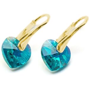 Inny producent Kolczyki pozłacane srebro 925 z kryształami Swarovski Serca 10mm Blue Zircon AB Inny producent Kolczyki pozłacane srebro 925 z kryształami Swarovski Serca 10mm Blue Zircon AB