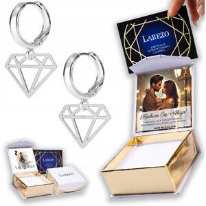 LAREZO Kolczyki Srebrne 925 Diamenty Klejnoty Blaszka Diament Diamencik NADRUK LAREZO Kolczyki Srebrne 925 Diamenty Klejnoty Blaszka Diament Diamencik NADRUK