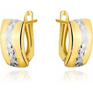 Lovrin Kolczyki złote 585 z diamentowaną falą w białym złocie na prezent 14K modne Lovrin Kolczyki złote 585 z diamentowaną falą w białym złocie na prezent 14K modne