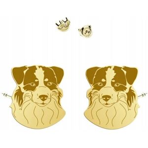 Radziszewska Kolczyki Złote z psem Miniaturowy Owczarek Amerykański 925 DEDYKACJA Radziszewska Kolczyki Złote z psem Miniaturowy Owczarek Amerykański 925 DEDYKACJA