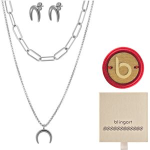 Inny producent Komplet bizuterii damski naszyjnik kolczyki księżyc stal modny BLINGART Inny producent Komplet bizuterii damski naszyjnik kolczyki księżyc stal modny BLINGART