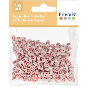 Artemio Koraliki Akrylowe Okrągłe - Serce - Czerwone i Białe - 7 mm - 300 szt Artemio Koraliki Akrylowe Okrągłe - Serce - Czerwone i Białe - 7 mm - 300 szt