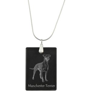 Manchester Terrier - kryształowa zawieszka z psem, srebrny naszyjnik ze zdjęciem, personalizowany wisiorek marki Art-Dog Manchester Terrier - kryształowa zawieszka z psem, srebrny naszyjnik ze zdjęciem, personalizowany wisiorek marki Art-Dog