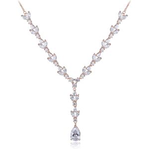 MINET Luksusowy rose gold srebrny naszyjnik z cyrkoniami Ag 925/1000 16,35g MINET Luksusowy rose gold srebrny naszyjnik z cyrkoniami Ag 925/1000 16,35g