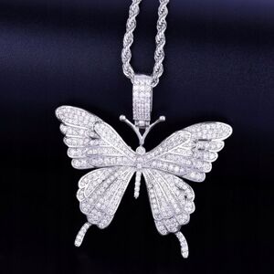 Inny producent Naszyjnik chain srebrny motyl diamenty prezent y2k Inny producent Naszyjnik chain srebrny motyl diamenty prezent y2k