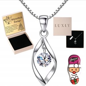 LUXLY Naszyjnik Damski Srebrny 925 Swarovski Dla Kobiety Z Kryształem Z Grawerem LUXLY Naszyjnik Damski Srebrny 925 Swarovski Dla Kobiety Z Kryształem Z Grawerem