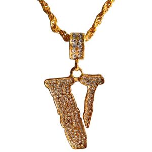 Inny producent Naszyjnik łańcuszek vlone złoty streetwear custom Inny producent Naszyjnik łańcuszek vlone złoty streetwear custom