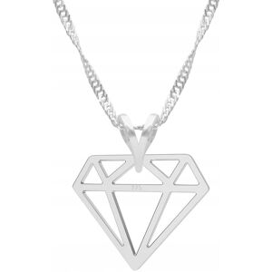 LAREZO Naszyjnik Srebrny Blaszka Klejnocik Diament Diamencik Brylant SREBRO 925 LAREZO Naszyjnik Srebrny Blaszka Klejnocik Diament Diamencik Brylant SREBRO 925