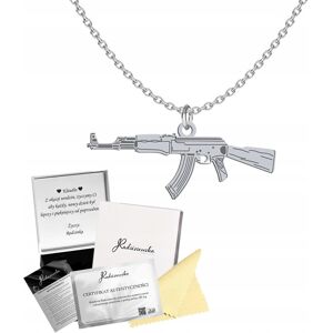 Radziszewska Naszyjnik SREBRNY Kałasznikow AK 47 Łańcuszek 925 Dedykacja Gratis Prezent Radziszewska Naszyjnik SREBRNY Kałasznikow AK 47 Łańcuszek 925 Dedykacja Gratis Prezent