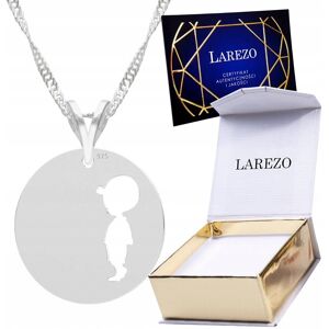 LAREZO Naszyjnik srebrny łańcuszek 925 Blaszka Chłopiec Syn Koło Kółko SREBRO 925 LAREZO Naszyjnik srebrny łańcuszek 925 Blaszka Chłopiec Syn Koło Kółko SREBRO 925