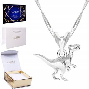 LAREZO Naszyjnik srebrny łańcuszek z Dinozaurem Dinozaur T-rex SREBRO 925 LAREZO Naszyjnik srebrny łańcuszek z Dinozaurem Dinozaur T-rex SREBRO 925