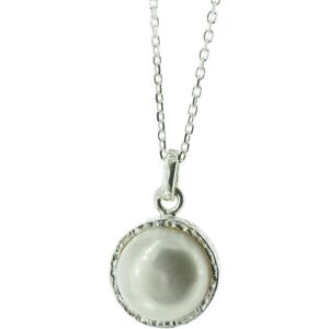Skorulski Jewellery Naszyjnik srebrny - Perła okrągła na łańcuszku-40 cm Skorulski Jewellery Naszyjnik srebrny - Perła okrągła na łańcuszku-40 cm