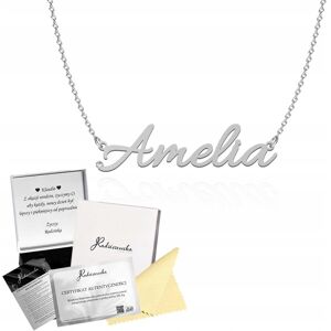Radziszewska Naszyjnik SREBRNY z imieniem AMELIA 925 Łańcuszek Prezent DEDYKACJA GRATIS Radziszewska Naszyjnik SREBRNY z imieniem AMELIA 925 Łańcuszek Prezent DEDYKACJA GRATIS
