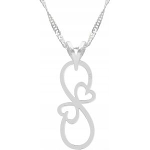 LAREZO Naszyjnik Srebrny z Nieskończonością i Sercami Infinity Love SREBRO 925 LAREZO Naszyjnik Srebrny z Nieskończonością i Sercami Infinity Love SREBRO 925