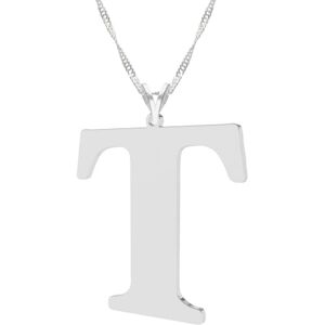 LAREZO Naszyjnik Srebrny z Wielką Literką Duża Litera Letter Inicjał T SREBRO 925 LAREZO Naszyjnik Srebrny z Wielką Literką Duża Litera Letter Inicjał T SREBRO 925