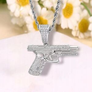 Inny producent Naszyjnik wisiorek chain glock pistolet broń srebrna streetwear y2k prezent Inny producent Naszyjnik wisiorek chain glock pistolet broń srebrna streetwear y2k prezent
