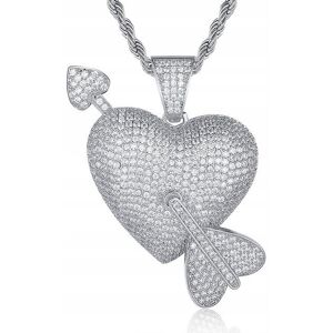 Inny producent Naszyjnik wisiorek chain strzała serce heart srebrne streetwear y2k prezent Inny producent Naszyjnik wisiorek chain strzała serce heart srebrne streetwear y2k prezent