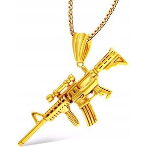 Inny producent Naszyjnik wisiorek chain złoty m4 broń karabin maszynowy prezent streetwear Inny producent Naszyjnik wisiorek chain złoty m4 broń karabin maszynowy prezent streetwear