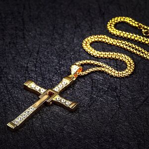 Inny producent Naszyjnik wisiorek krzyżyk Vin Diesel Don Toretto krzyż prezent streetwear Inny producent Naszyjnik wisiorek krzyżyk Vin Diesel Don Toretto krzyż prezent streetwear