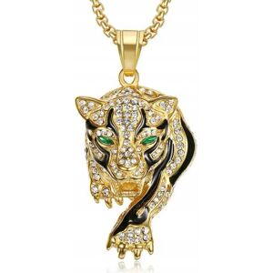 Inny producent Naszyjnik wisiorek Złoty Tygrys Z Diamencikami Kryształkami Tiger Jaguar Inny producent Naszyjnik wisiorek Złoty Tygrys Z Diamencikami Kryształkami Tiger Jaguar