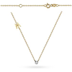 Jubiler Monika Naszyjnik z literką M i brylantem 0.02ct 38cm złoto pr. 585 Jubiler Monika Naszyjnik z literką M i brylantem 0.02ct 38cm złoto pr. 585
