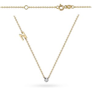 Jubiler Monika Naszyjnik z literką N i brylantem 0.02ct 38cm złoto pr. 585 Jubiler Monika Naszyjnik z literką N i brylantem 0.02ct 38cm złoto pr. 585
