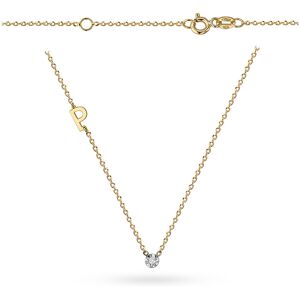Jubiler Monika Naszyjnik z literką P i brylantem 0.02ct 38cm złoto pr. 585 Jubiler Monika Naszyjnik z literką P i brylantem 0.02ct 38cm złoto pr. 585