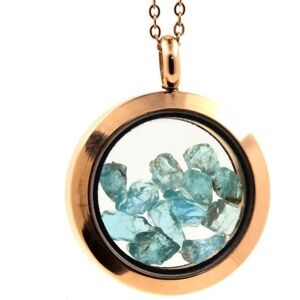 Inny producent Naszyjnik z surowego apatytu Paraiba - ABIJOUX - Medalion 20 mm - Kryształ - Stal nierdzewna - Szkło float Inny producent Naszyjnik z surowego apatytu Paraiba - ABIJOUX - Medalion 20 mm - Kryształ - Stal nierdzewna - Szkło float
