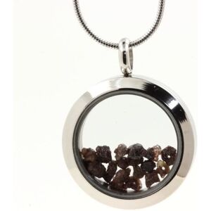 Inny producent Naszyjnik z surowego brązowego diamentu - ABIJOUX - Medalion 25 mm - Srebrny Inny producent Naszyjnik z surowego brązowego diamentu - ABIJOUX - Medalion 25 mm - Srebrny