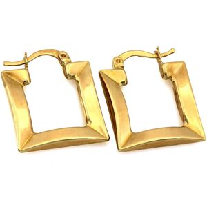 Lovrin Nowoczesne złote kolczyki 585 kwadraty z angielskim zapięciem 14k Lovrin Nowoczesne złote kolczyki 585 kwadraty z angielskim zapięciem 14k