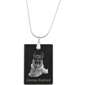 Owczarek niemiecki, Alsatian - kryształowa zawieszka z psem, srebrny naszyjnik ze zdjęciem, personalizowany wisiorek marki Art-Dog Owczarek niemiecki, Alsatian - kryształowa zawieszka z psem, srebrny naszyjnik ze zdjęciem, personalizowany wisiorek marki Art-Dog