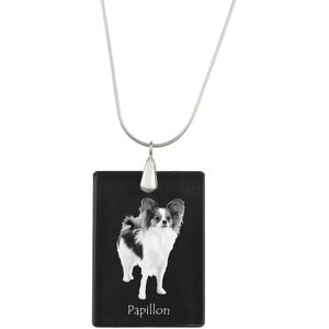 Papillon, Spaniel Kontynentalny - kryształowa zawieszka z psem, srebrny naszyjnik ze zdjęciem, personalizowany wisiorek marki Art-Dog Papillon, Spaniel Kontynentalny - kryształowa zawieszka z psem, srebrny naszyjnik ze zdjęciem, personalizowany wisiorek marki Art-Dog