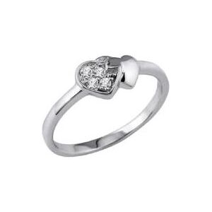 Inny producent Pierścionek obrączka Bijoux pour tous Ring Sterling Silver Heart Cubic Zirconia Size 54 (17.2) Inny producent Pierścionek obrączka Bijoux pour tous Ring Sterling Silver Heart Cubic Zirconia Size 54 (17.2)