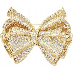 PINETS Fenomenalna Broszka KOKARDA elegancka pozłacana 14K z cyrkoniami PINETS Fenomenalna Broszka KOKARDA elegancka pozłacana 14K z cyrkoniami